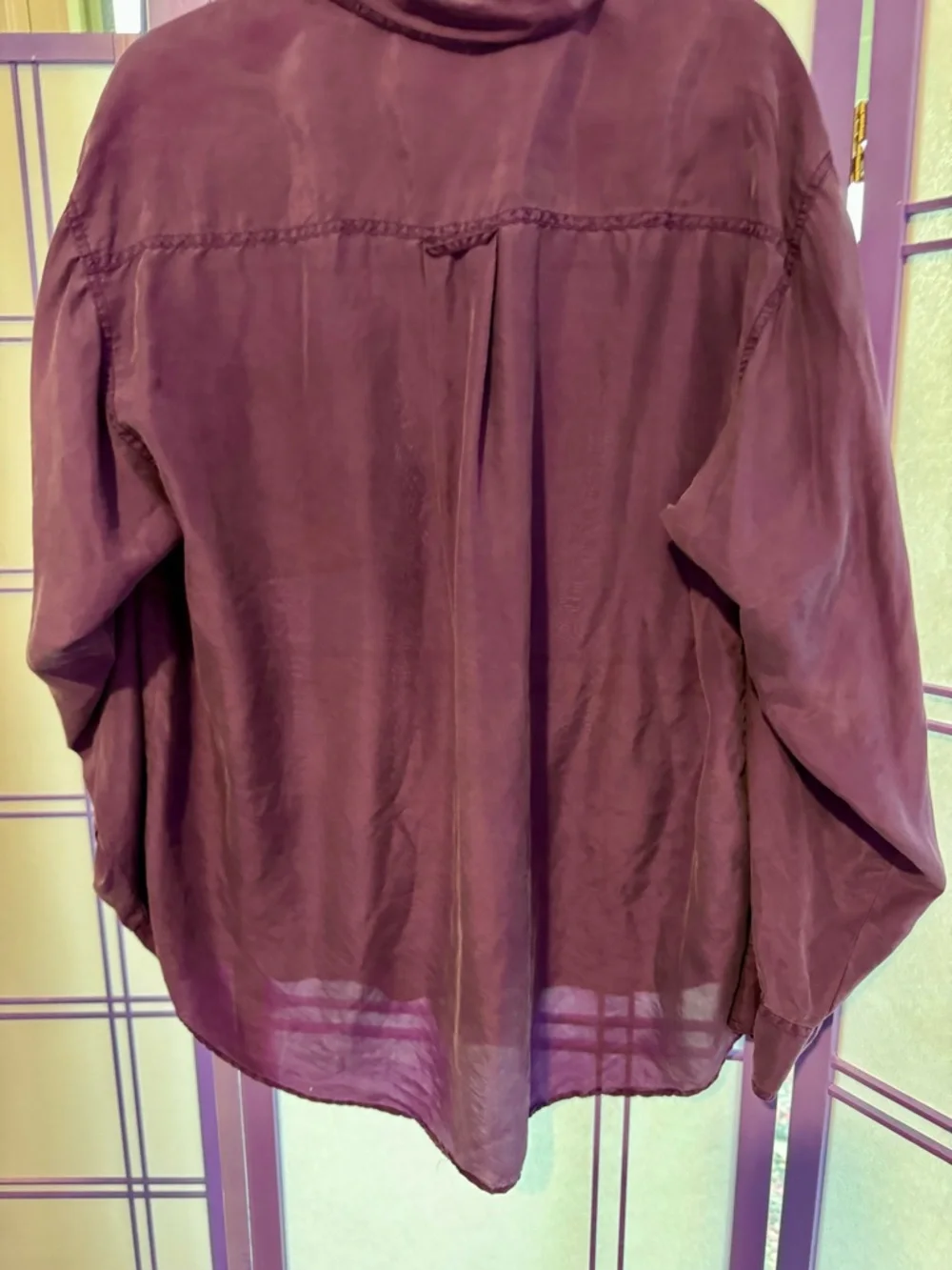 Vintage Purple Button-Front Blouse Basix - Picture 4 of 4